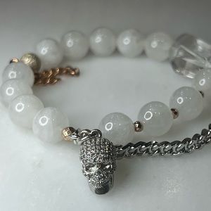LOVE 13 bracelet… skull charm… real stones/crystal.